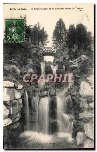 Ansichtskarte AK Rennes La Grande Cascade du Nouveau Jardin du Thabor