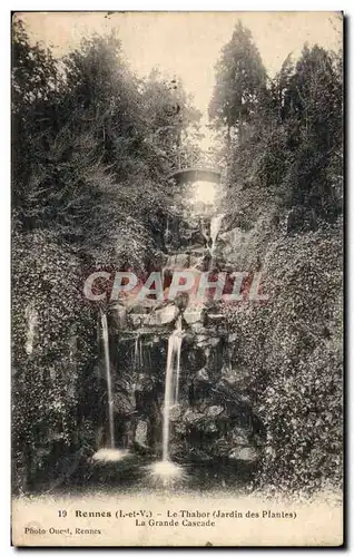 Cartes postales Rennes Le Thabor (Jardin des Plantes) La Grande Cascade