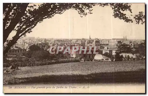 Cartes postales Rennes Vue generale prise du Jardin du Thabor