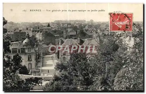 Ansichtskarte AK Rennes Vue generale prise du pont rustique au jardin public