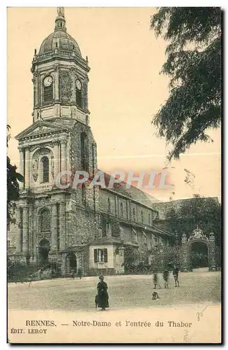 Cartes postales Rennes Notre Dame et I entree du Thabor