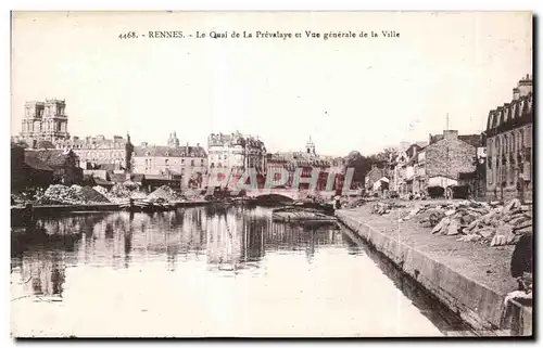 Ansichtskarte AK Rennes Le quai de la Prevalaye et Vue generale de la Ville