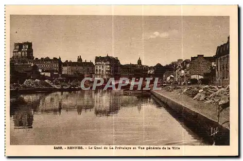 Cartes postales Rennes Le Quai de la Prdvalays et Vue generale de la Ville