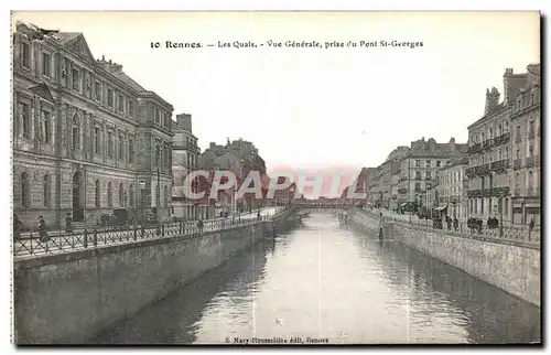 Cartes postales Rennes Les Quais Vue Generale prise du Pont St George