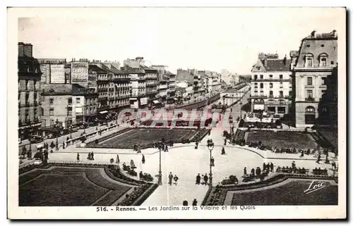 Cartes postales Rennnes Les Jardins sur la Vilaine et les Quais