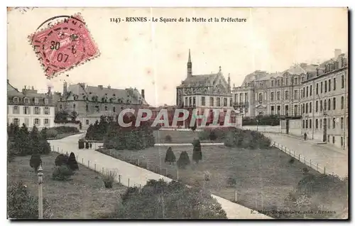 Cartes postales Rennes le Square de la Motte et la Prefecture