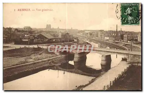 Cartes postales Rennes Vue generale