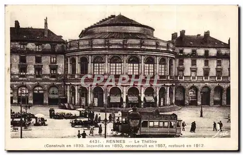 Ansichtskarte AK Rennes Le Theatre (Construite en incendle en 1850)