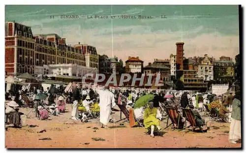 Cartes postales Dinard La Plage Et Hotel Royal