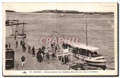 Cartes postales Dinard L Embarcadere des Vedettes Blanches et vue sur St Malo