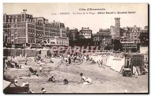 Ansichtskarte AK Cote d Emeraude Dinard Un Coin de la Plage Hotel Royal et Crystal Hotel