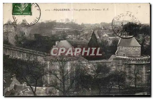 Cartes postales Fougeres Vue generale du Chateau