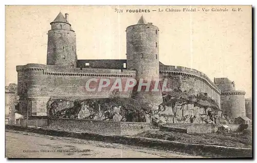 Ansichtskarte AK Fougeres Le Chateau Feodal Vue Generale