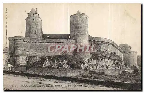 Ansichtskarte AK Fougeres Le Chateau Feodal Vue Generale