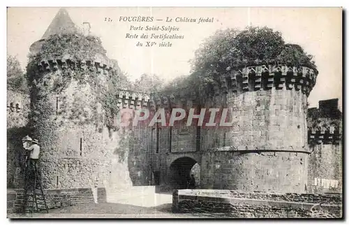 Ansichtskarte AK Fougeres Le Chateau feodal Porte Saint Sulpice Reste des fortifications