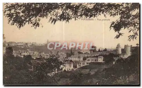 Cartes postales Fougeres Vue generale le Chateau