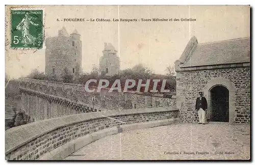 Cartes postales Fougers Le Chateau Les Remparts Tous Melusine et des Gobelins