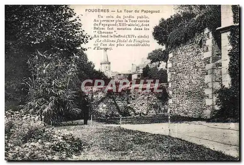 Ansichtskarte AK Fougeres La Tour du Papegaud Un coin du jardin public