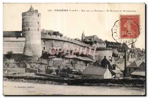 Cartes postales Fougeres Vue sur Le Chateau St Sulpice Et St Leonard