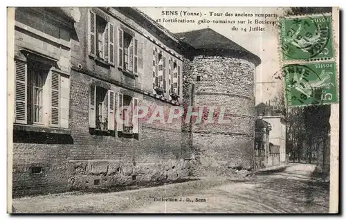 Cartes postales Sens (Yonne) Tour des Anciens Remparts et fortifications Gallo romaines sur le Boulevar