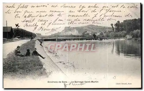 Cartes postales Environs de Sens Le Barrage Saint Martin Enfants