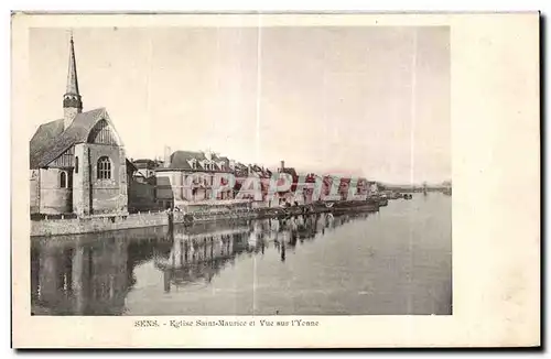 Cartes postales Sens Eglise Saint Maurice et Vue Sur l Yonne