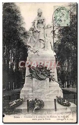 Cartes postales Sens Monument a la Memoire des Enfants du Ses Morts Pour la Patrie