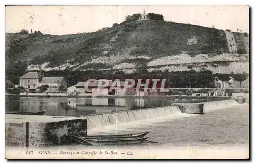 Ansichtskarte AK Sens Barrage et Chapelle de St Bon