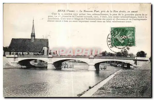 Ansichtskarte AK Sens (Yonne) Le Nouveau Pont pris de la Rive Droite en Amont