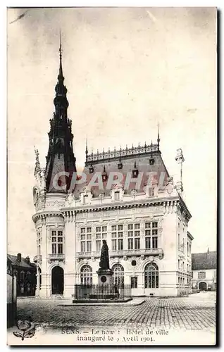 Ansichtskarte AK Sens Le Nouvej Hotel de Ville Inaugure avril 1904