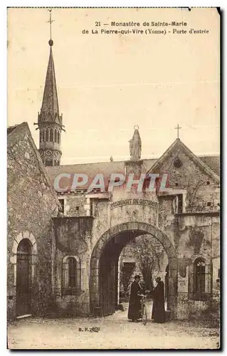 Cartes postales Monastere de Sainte Marie de La Pierre Qui Vire (Yonne) Porte d Entree