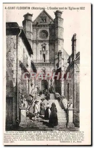 Cartes postales Saint Florentin (Historique) L Escalier Nord de l Eglise en 1832