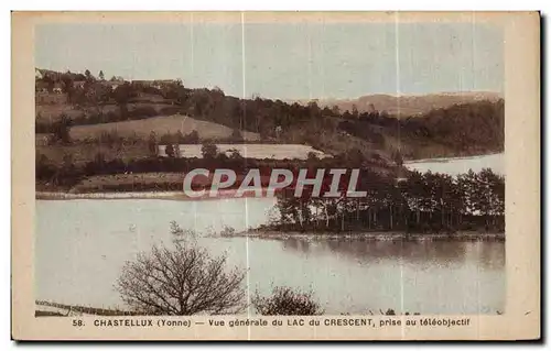 Cartes postales Chastellux (Yonne) Vue Generale du Lac du Crescent prise au Teleobjectif