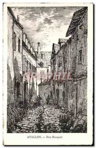 Cartes postales Avallon Rue Masquee