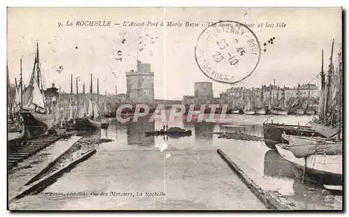 Cartes postales La Rochelle L Avant Port a Maree Basse Bateaux