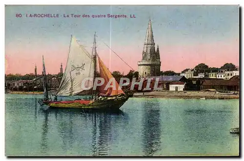 Cartes postales La Rochelle La Tour des quatre Sergents Bateau