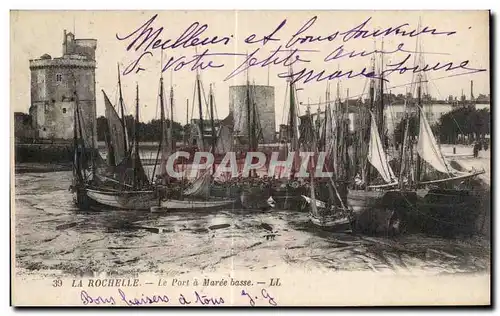 Cartes postales La Rochelle La Port a Maree basse Bateaux