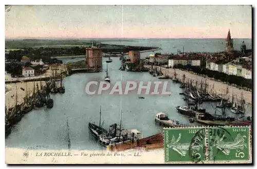 Ansichtskarte AK La Rochelle Vue generale des Ports Bateau