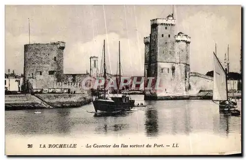 Cartes postales La Rochelle Le Courrier des Iles Sortant du Port Bateau