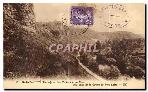 Cartes postales SAint More Les Rochers et la Cure vue prise de la Grotte du Pere Leleu