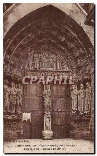 Cartes postales Villeneuve L Archaveque (Yonne) Portail de l Eglise