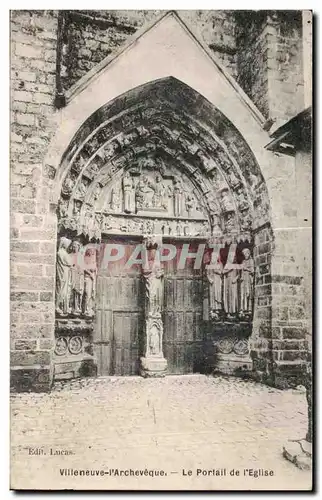 Cartes postales Villeneuve L Archaveque Le Portail de l Eglise