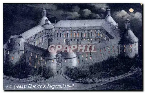 Ansichtskarte AK (Yonne) Chateau de St Fargeau la nuit