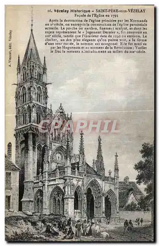Ansichtskarte AK Vezelay Historique Saint Pere sous Vazelay Facade de l eglise en 1795