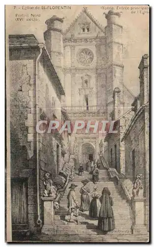 Cartes postales Eglise de St Florentin Yonne Entree principale de l eglise