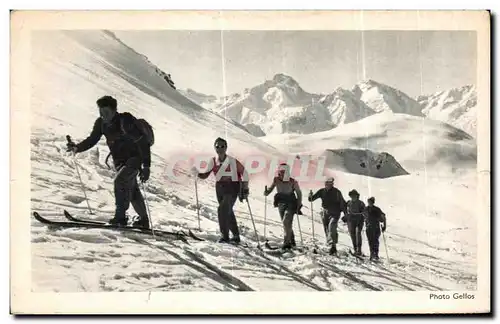 Cartes postales Alpes Francaises Alpe d Huez Caravane Montant au Lac Blanc Ski