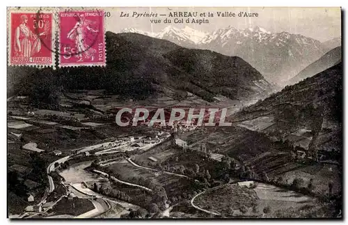 Cartes postales Les Pyrenees Arreau et la Vallee d Aure vue du Col d Aspin