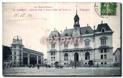 Cartes postales Les Hautes Pyrenees Tarbes Hotel de Ville et Nouvel Hotel des Postes et Telegraphes