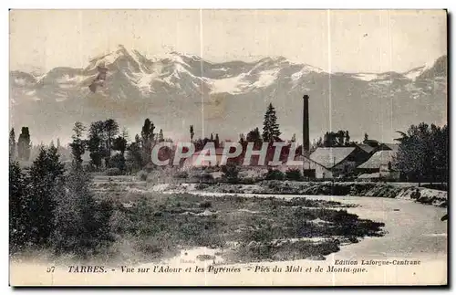 Cartes postales Tarbes Vue sur l Adour et les Pyrenees Pics du Midi et de Montaigne