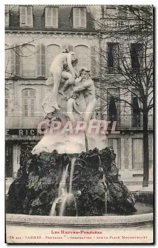 Ansichtskarte AK Les Hautes Pyrenees Tarbes Fontaine L inondation sur la place Maubourguet